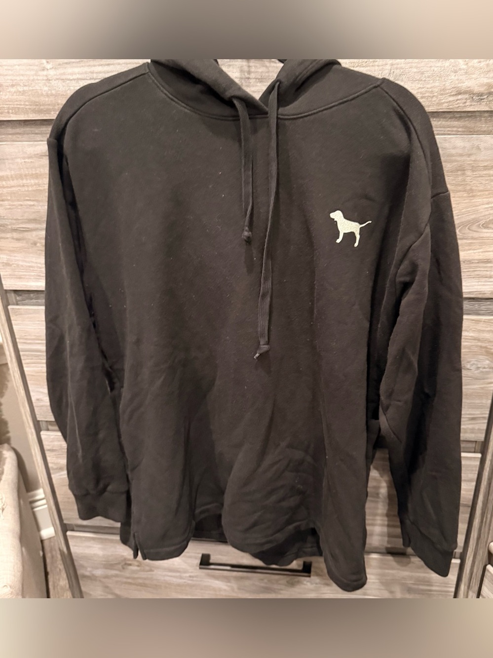 Womens victoria's secret Black Pullover Hoodie with Dog Logo
